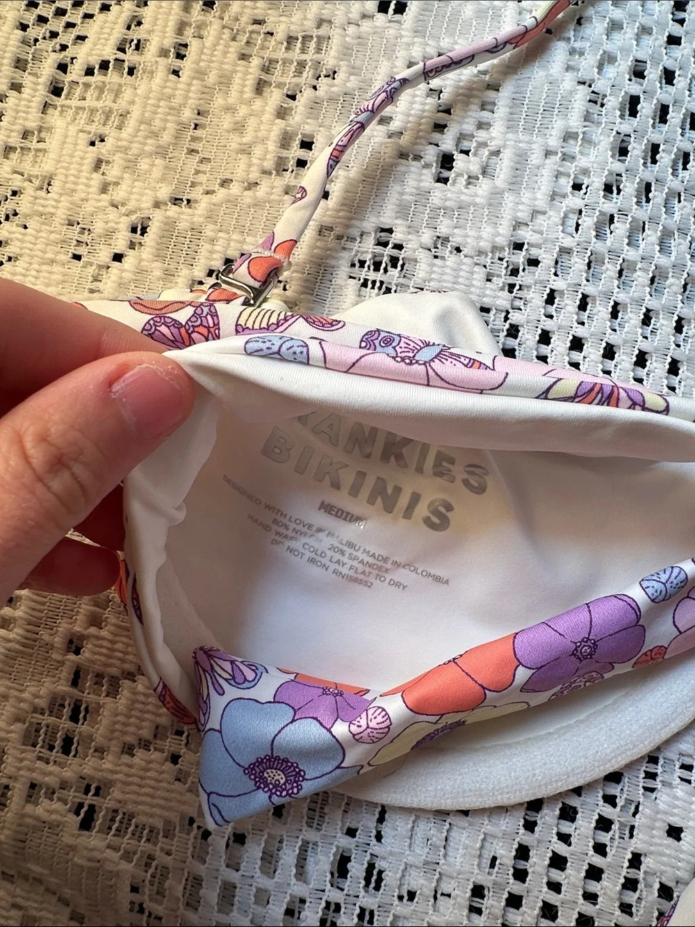 Frankie’s Bikinis Cielo Underwire Bikini Top Mariposa Floral Butterfly Print‎